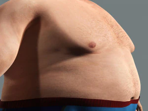 Fat Man naked and clothed 3D Model