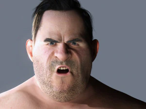 Fat Man naked and clothed 3D Model