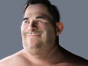 Fat Man naked and clothed 3D Model