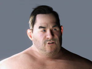 Fat Man naked and clothed 3D Model