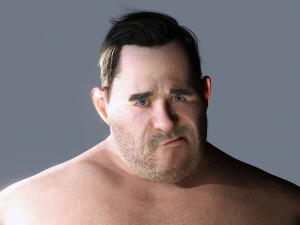 Fat Man naked and clothed 3D Model