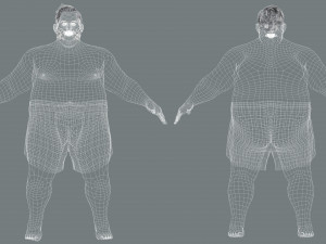 Fat Man naked and clothed 3D 모델