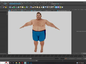 Fat Man naked and clothed 3D Model