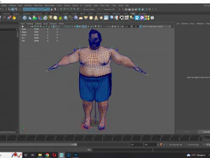 Fat Man naked and clothed 3D Model