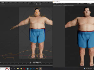 Fat Man naked and clothed 3D Model