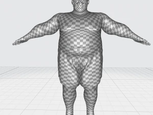 Fat Man naked and clothed 3D Model
