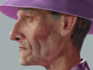 Old Man Tourist naked and clothed Modelo 3D