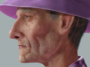 Old Man Tourist naked and clothed 3D Model