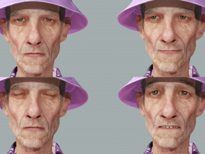 Old Man Tourist naked and clothed Modelo 3D