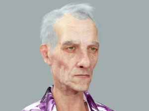 Old Man Tourist naked and clothed 3D Model