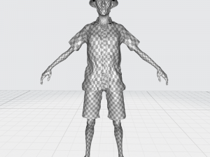 Old Man Tourist naked and clothed Modelo 3D
