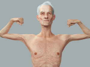 Old Man Tourist naked and clothed Modelo 3D