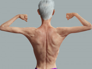 Old Man Tourist naked and clothed Modelo 3D