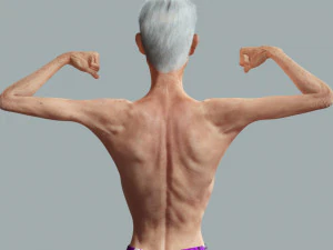 Old Man Tourist naked and clothed 3D Model