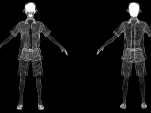 Old Man Tourist naked and clothed 3D Model