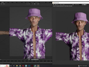 Old Man Tourist naked and clothed Modelo 3D