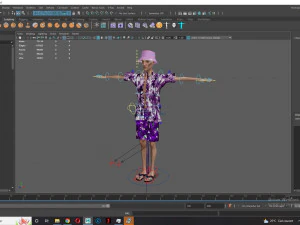 Old Man Tourist naked and clothed 3D Model
