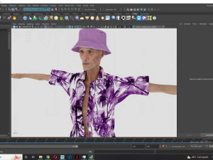 Old Man Tourist naked and clothed 3D Model