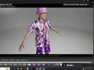 Old Man Tourist naked and clothed 3D Model