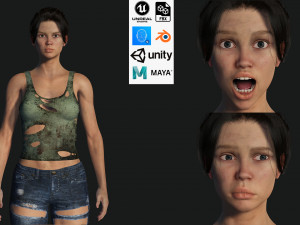 Survival Female Game 3Dモデル