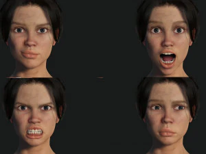 Survival Female Game 3D Model