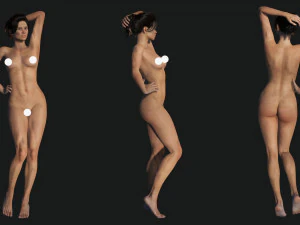 Survival Female Game 3D Model