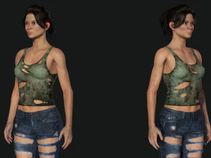 Survival Female Game 3D Model