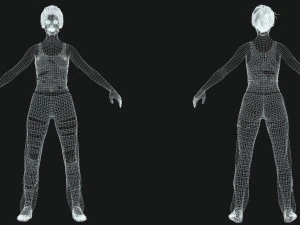 Survival Female Game 3D Model