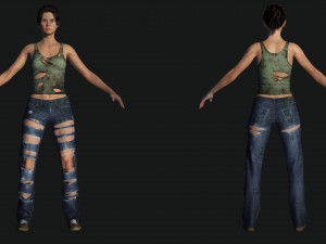 Survival Female Game Model 3D