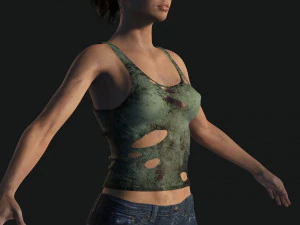 Survival Female Game 3D Model