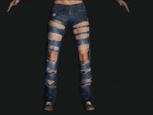 Survival Female Game 3D Model