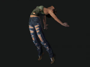 Survival Female Game 3D Model
