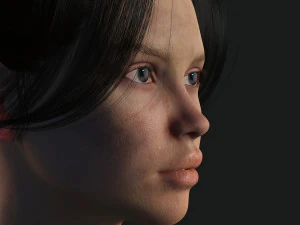 Survival Female Game 3D Model