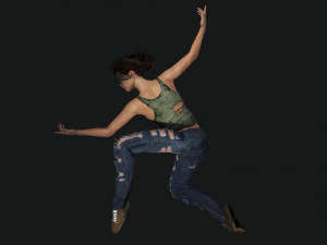 Survival Female Game 3D Model