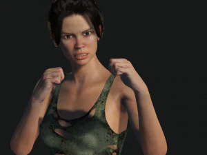 Survival Female Game 3D Model