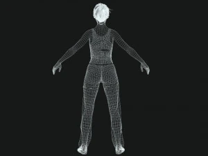 Survival Female Game 3D Model