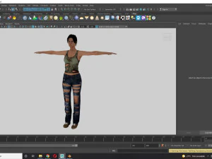 Survival Female Game 3D Model