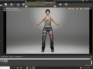 Survival Female Game 3D Model
