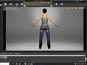 Survival Female Game 3D Model