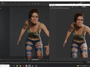 Survival Female Game 3D Model