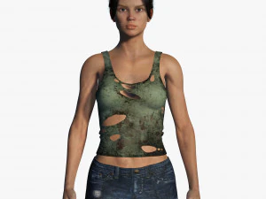 Survival Female Game 3D Model