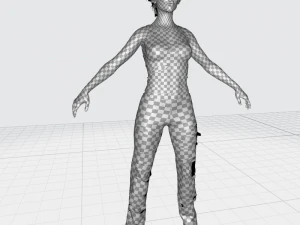 Survival Female Game 3D Model