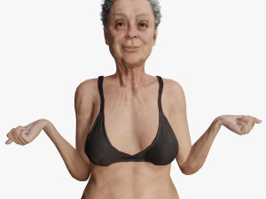 Realistic Old Woman Female Rigged Game Ready 3Dモデル