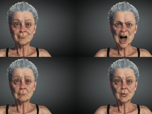 Realistic Old Woman Female Rigged Game Ready 3D Model