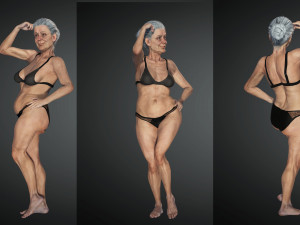Realistic Old Woman Female Rigged Game Ready 3D Model