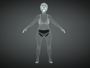 Realistic Old Woman Female Rigged Game Ready 3D Model
