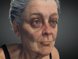 Realistic Old Woman Female Rigged Game Ready 3D Model