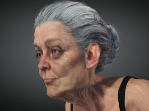 Realistic Old Woman Female Rigged Game Ready 3D Model