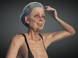 Realistic Old Woman Female Rigged Game Ready 3D Model