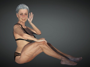 Realistic Old Woman Female Rigged Game Ready 3D Model